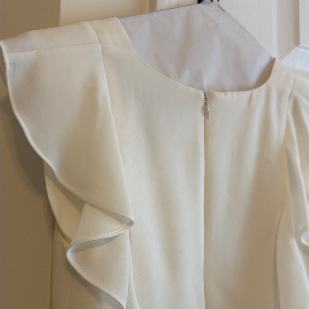 BCBGMaxAzria Cream Ruffle Mini Dress - Picture 6 of 7